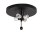 Meyda Lighting Moose at Dawn 23" 4-Light Textured Black Flush Mount Light With Silver Mica Shade Glass