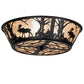 Meyda Lighting Moose at Dawn 23" 4-Light Textured Black Flush Mount Light With Silver Mica Shade Glass