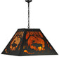 Meyda Lighting Moose at Dawn 42" 4-Light Textured Black Pendant Light With Amber Mica Shade Glass