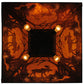 Meyda Lighting Moose at Dawn 42" 4-Light Textured Black Pendant Light With Amber Mica Shade Glass