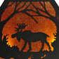 Meyda Lighting Moose at Dawn 42" 4-Light Textured Black Pendant Light With Amber Mica Shade Glass