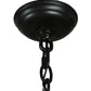 Meyda Lighting Moose at Dawn 42" 4-Light Textured Black Pendant Light With Amber Mica Shade Glass