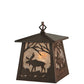 Meyda Lighting Moose at Dawn 48" Cafe Noir Mini Pendant Light With Silver Mica Shade Glass