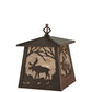 Meyda Lighting Moose at Dawn 48" Cafe Noir Mini Pendant Light With Silver Mica Shade Glass