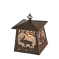 Meyda Lighting Moose at Dawn 48" Cafe Noir Mini Pendant Light With Silver Mica Shade Glass