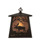 Meyda Lighting Moose at Dawn 48" Cafe Noir Mini Pendant Light With Silver Mica Shade Glass