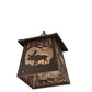 Meyda Lighting Moose at Dawn 48" Cafe Noir Mini Pendant Light With Silver Mica Shade Glass
