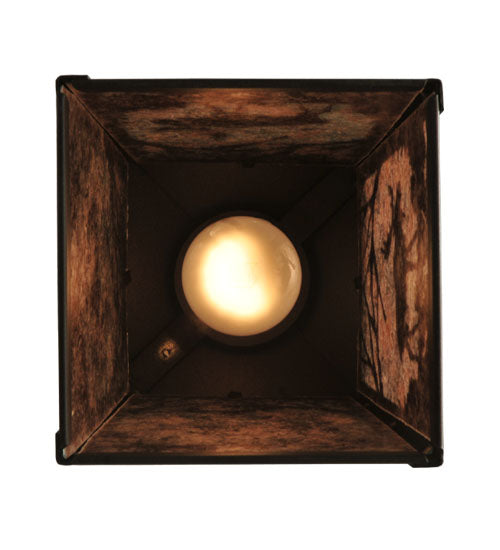 Meyda Lighting Moose at Dawn 48" Cafe Noir Mini Pendant Light With Silver Mica Shade Glass