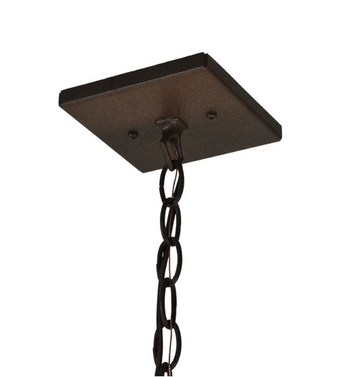 Meyda Lighting Moose at Dawn 48" Cafe Noir Mini Pendant Light With Silver Mica Shade Glass