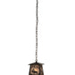 Meyda Lighting Moose at Dawn 48" Cafe Noir Mini Pendant Light With Silver Mica Shade Glass