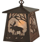 Meyda Lighting Moose at Dawn 48" Cafe Noir Mini Pendant Light With Silver Mica Shade Glass