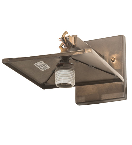 Meyda Lighting Moose at Dawn 7" Antique Copper Hanging Wall Sconce With Honey Ripple Shade Glass