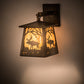 Meyda Lighting Moose at Dawn 7" Antique Copper Hanging Wall Sconce With Honey Ripple Shade Glass