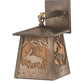 Meyda Lighting Moose at Dawn 7" Antique Copper Hanging Wall Sconce With Honey Ripple Shade Glass