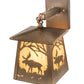 Meyda Lighting Moose at Dawn 7" Antique Copper Hanging Wall Sconce With Honey Ripple Shade Glass