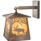 Meyda Lighting Moose at Dawn 7" Antique Copper Hanging Wall Sconce With Honey Ripple Shade Glass