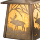 Meyda Lighting Moose at Dawn 7" Antique Copper Hanging Wall Sconce With Honey Ripple Shade Glass