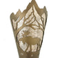 Meyda Lighting Moose at Dawn 8" Antique Copper Left Wall Sconce With Silver Mica Shade Glass