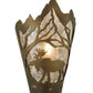 Meyda Lighting Moose at Dawn 8" Antique Copper Left Wall Sconce With Silver Mica Shade Glass