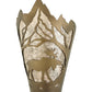 Meyda Lighting Moose at Dawn 8" Antique Copper Right Wall Sconce With Silver Mica Shade Glass