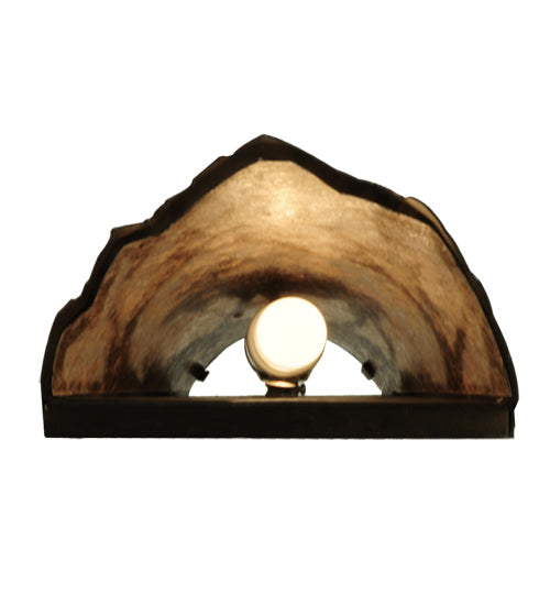 Meyda Lighting Moose at Dawn 8" Antique Copper Right Wall Sconce With Silver Mica Shade Glass