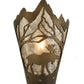 Meyda Lighting Moose at Dawn 8" Antique Copper Right Wall Sconce With Silver Mica Shade Glass