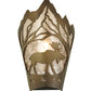 Meyda Lighting Moose at Dawn 8" Antique Copper Right Wall Sconce With Silver Mica Shade Glass