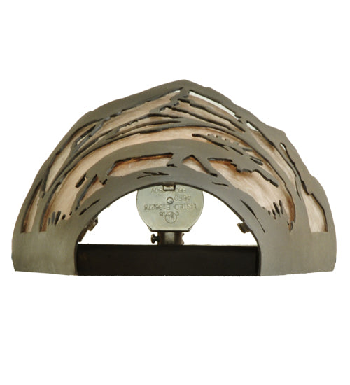 Meyda Lighting Moose at Dawn 8" Antique Copper Right Wall Sconce With Silver Mica Shade Glass