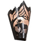Meyda Lighting Moose at Dawn 8" Timeless Bronze Left Wall Sconce With Silver Mica Shade Glass