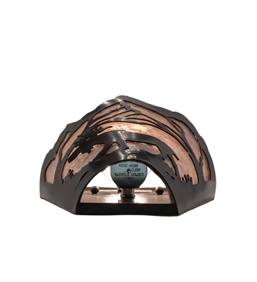 Meyda Lighting Moose at Dawn 8" Timeless Bronze Left Wall Sconce With Silver Mica Shade Glass