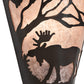 Meyda Lighting Moose at Dawn 8" Timeless Bronze Left Wall Sconce With Silver Mica Shade Glass