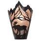 Meyda Lighting Moose at Dawn 8" Timeless Bronze Left Wall Sconce With Silver Mica Shade Glass