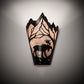 Meyda Lighting Moose at Dawn 8" Timeless Bronze Right Wall Sconce With Silver Mica Shade Glass