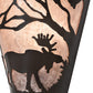 Meyda Lighting Moose at Dawn 8" Timeless Bronze Right Wall Sconce With Silver Mica Shade Glass
