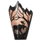 Meyda Lighting Moose at Dawn 8" Timeless Bronze Right Wall Sconce With Silver Mica Shade Glass
