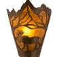 Meyda Lighting Moose at Dawn 9" Antique Copper Left Wall Sconce With Amber Mica Shade Glass