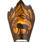 Meyda Lighting Moose at Dawn 9" Antique Copper Left Wall Sconce With Amber Mica Shade Glass