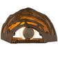 Meyda Lighting Moose at Dawn 9" Antique Copper Left Wall Sconce With Amber Mica Shade Glass