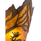 Meyda Lighting Moose at Dawn 9" Antique Copper Left Wall Sconce With Amber Mica Shade Glass