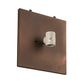 Meyda Lighting Moose at Dusk 12" 2-Light Mahogany Bronze Wall Sconce With Silver Mica Shade Glass
