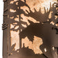 Meyda Lighting Moose at Dusk 12" 2-Light Mahogany Bronze Wall Sconce With Silver Mica Shade Glass