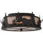 Meyda Lighting Moose at Dusk 17" 2-Light Oil Rubbed Bronze Flush Mount Light With Silver Mica Shade Glass