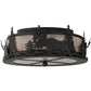 Meyda Lighting Moose at Dusk 17" 2-Light Oil Rubbed Bronze Flush Mount Light With Silver Mica Shade Glass