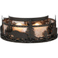Meyda Lighting Moose at Dusk 17" 2-Light Oil Rubbed Bronze Flush Mount Light With Silver Mica Shade Glass
