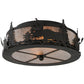 Meyda Lighting Moose at Dusk 17" 2-Light Oil Rubbed Bronze Flush Mount Light With Silver Mica Shade Glass