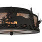 Meyda Lighting Moose at Dusk 17" 2-Light Oil Rubbed Bronze Flush Mount Light With Silver Mica Shade Glass