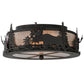 Meyda Lighting Moose at Dusk 17" 2-Light Oil Rubbed Bronze Flush Mount Light With Silver Mica Shade Glass