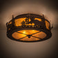 Meyda Lighting Moose at Dusk 18" 2-Light Mahogany Bronze Flush Mount Light With Amber Mica Shade Glass