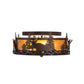 Meyda Lighting Moose at Dusk 18" 2-Light Mahogany Bronze Flush Mount Light With Amber Mica Shade Glass