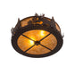 Meyda Lighting Moose at Dusk 18" 2-Light Mahogany Bronze Flush Mount Light With Amber Mica Shade Glass